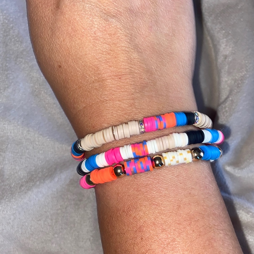 Colorful clay  Beaded Bracelets Set